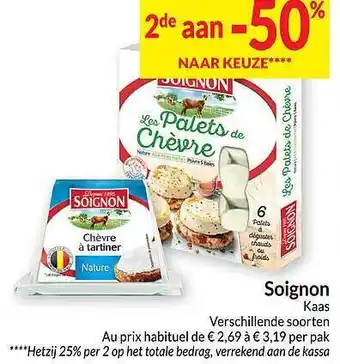 Intermarché Soignon kaas verschillende soorten aanbieding