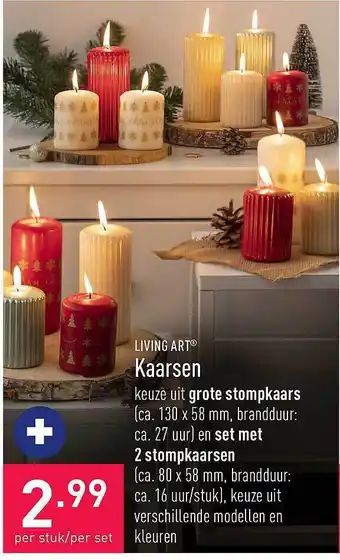 ALDI Living art kaarsen aanbieding