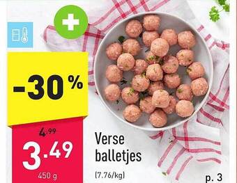 ALDI Verse balletjes aanbieding