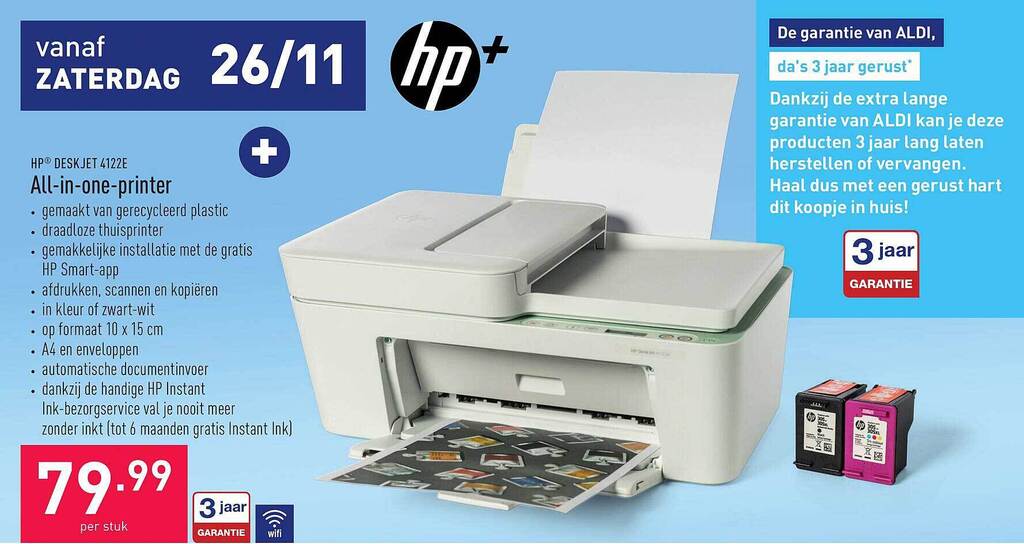Hp deskjete 4122e allinoneprinter promotie bij ALDI