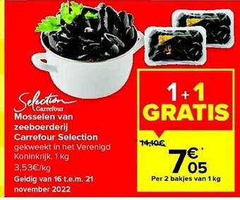 Carrefour Mosselen van zeeboerderij carrefour selection aanbieding