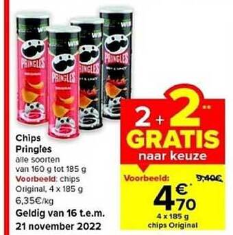 Carrefour Chips pringles aanbieding