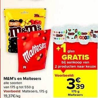 Carrefour M&m's en maltesers aanbieding