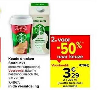 Carrefour Koude dranken starbucks aanbieding