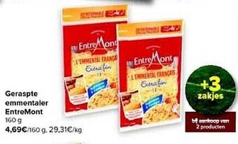 Carrefour Geraspte emmentaler entremont aanbieding