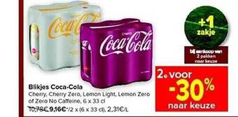 Carrefour Blikjes coca-cola aanbieding