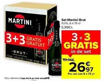 Carrefour Set martini brut aanbieding