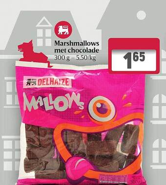 Delhaize Marshmallows met chocolade aanbieding