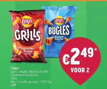 Delhaize Chips lay's - bugles mixups of grills combineer & profiteer aanbieding