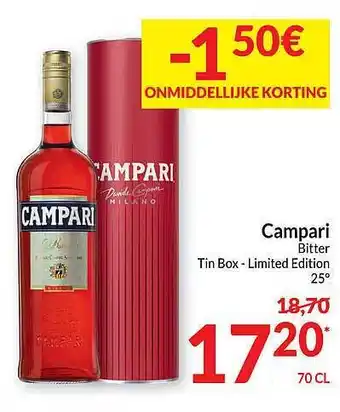 Intermarché Campari bitter tin box - limited edition 25° aanbieding
