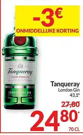 Intermarché Tanqueray london gin aanbieding
