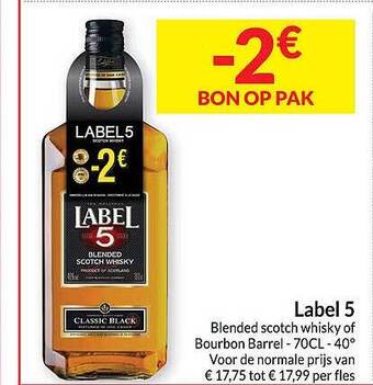 Label 5 blended scotch whisky of bourbon barrel