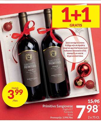 Intermarché Primitivo sangiovese puglia igt tornicola rood aanbieding