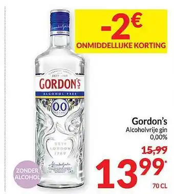 Intermarché Gordon's alcoholvrije gin 0,00% aanbieding