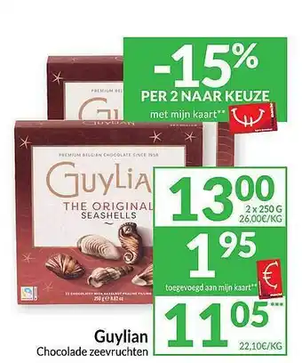 Intermarché Guylian chocolade zeevruchten aanbieding