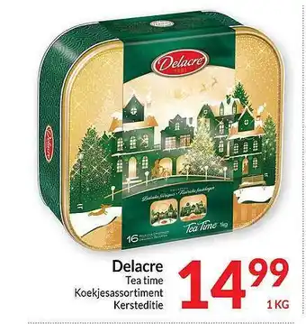 Intermarché Delacre tea time koekjesassortiment kersteditie aanbieding
