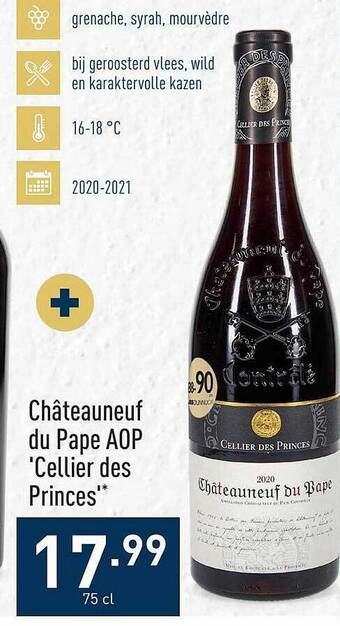 ALDI Châteauneuf du pape aop 'cellier des princes' aanbieding