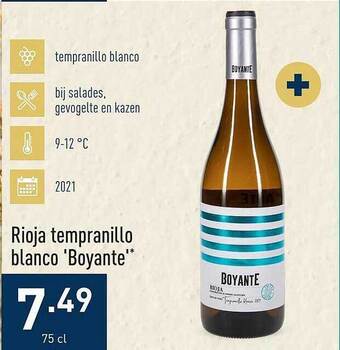 ALDI Rioja tempranillo blanco 'boyante' aanbieding