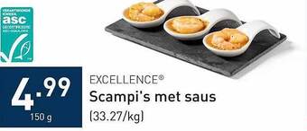 ALDI Excellence scampi's met saus aanbieding