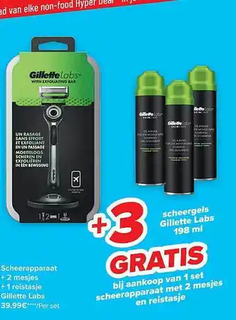 Scheerapparaat + 2 mesjes + 1 reistasje gillette labs
