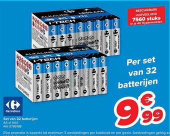Carrefour Set van 32 batterijen aanbieding