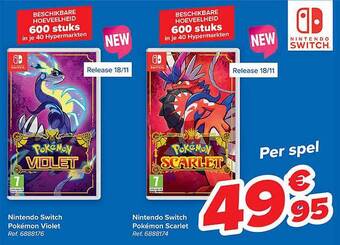 Carrefour Nintendo switch pokémon violet nintendo switch pokémon scarlet aanbieding