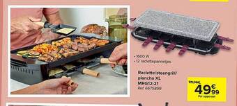 Carrefour Raclette steengrill plancha xl mrg12-21 aanbieding