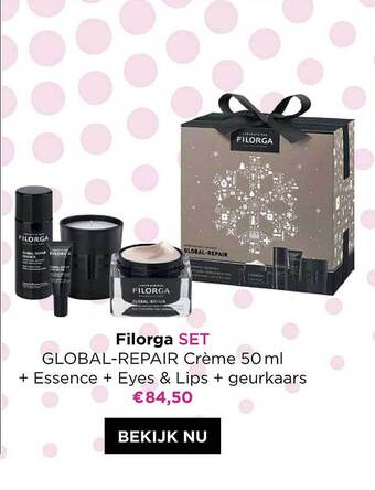 ICI PARIS XL Filorga set global-repair crème 50ml + essence + eyes & lips + geurkaars aanbieding