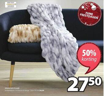 Jysk Eranthis plaid aanbieding