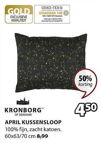 Jysk Kronborg april kussensloop aanbieding
