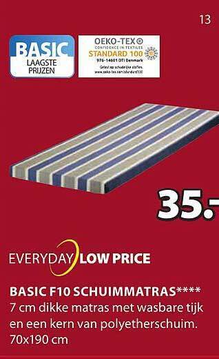 Jysk Basic f10 schuimmatras aanbieding