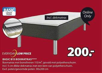 Jysk Basic b15 boxmatras aanbieding