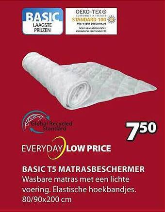 Jysk Basic t5 matrasbeschermer aanbieding