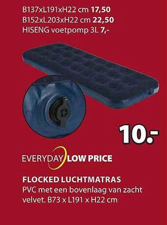 Jysk Flocked luchtmatras aanbieding