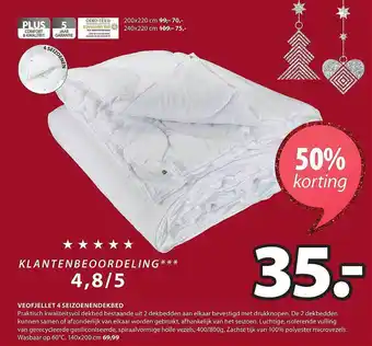 Jysk Veofkjellet 4 seizoenendekbed aanbieding