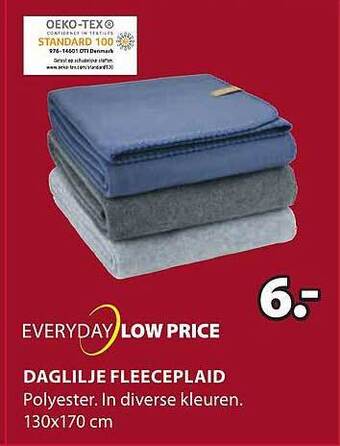 Jysk Daglilje fleeceplaid aanbieding