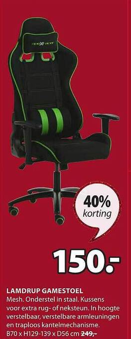 Jysk Lamdrup gamestoel aanbieding
