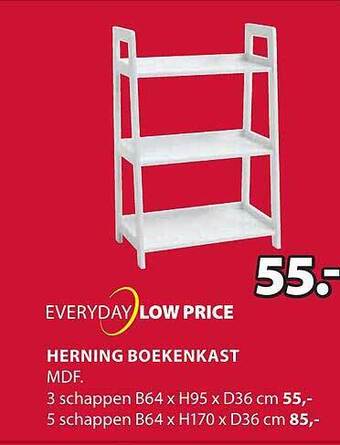 Jysk Herning boekenkast aanbieding
