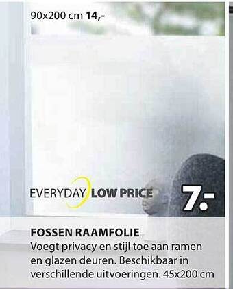 Jysk Fossen raamfolie aanbieding