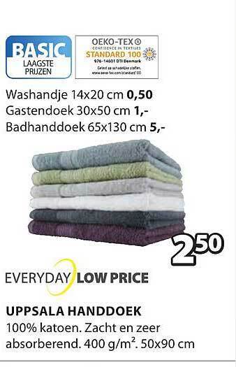 Jysk Uppsala handdoek aanbieding