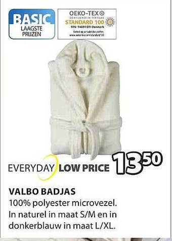 Jysk Valbo badjas aanbieding