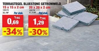 Hubo Terrastegel bluestone getrommeld aanbieding
