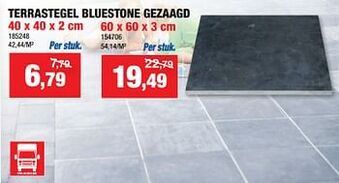 Hubo Terrastegel bluestone gezaagd aanbieding