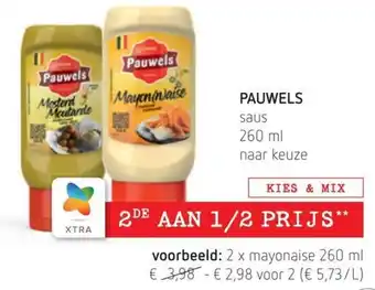 Spar Colruyt Pauwels mayonaise 260ML aanbieding