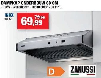 Hubo Zanussi dampkap onderbouw inox aanbieding