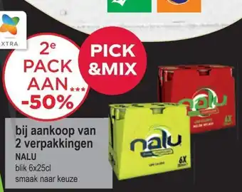 Spar Colruyt Nalu blik 6x25CL aanbieding