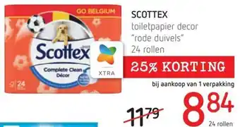 Spar Colruyt Scottex toiletpapier decor 24 rollen aanbieding