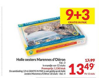 Intermarché Holle oesters marennes d'oléron aanbieding