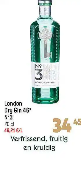 Louis Delhaize London dry gin 46° n°3 aanbieding