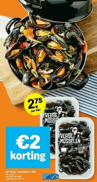 Albert Heijn Ah verse mosselen aanbieding